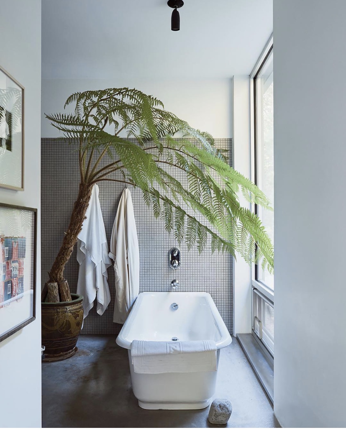 Modern bathroom with freestanding tub