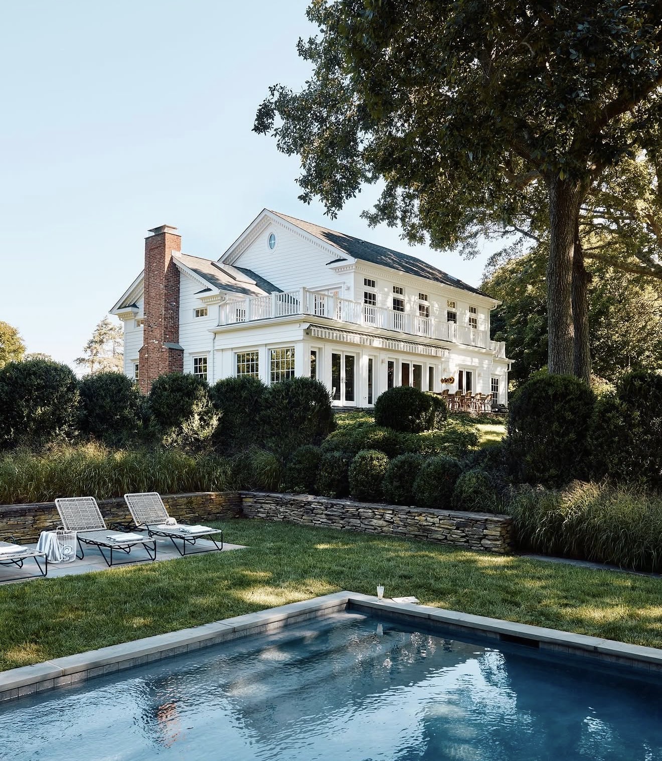 Beautiful home exterior with pool